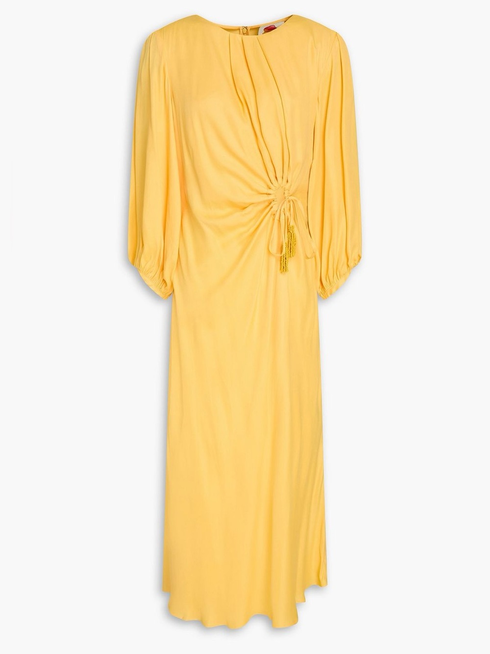 Farm Rio Bead Embellished Draped Satin Midi Dress Size Medium - Picture 11 of 11